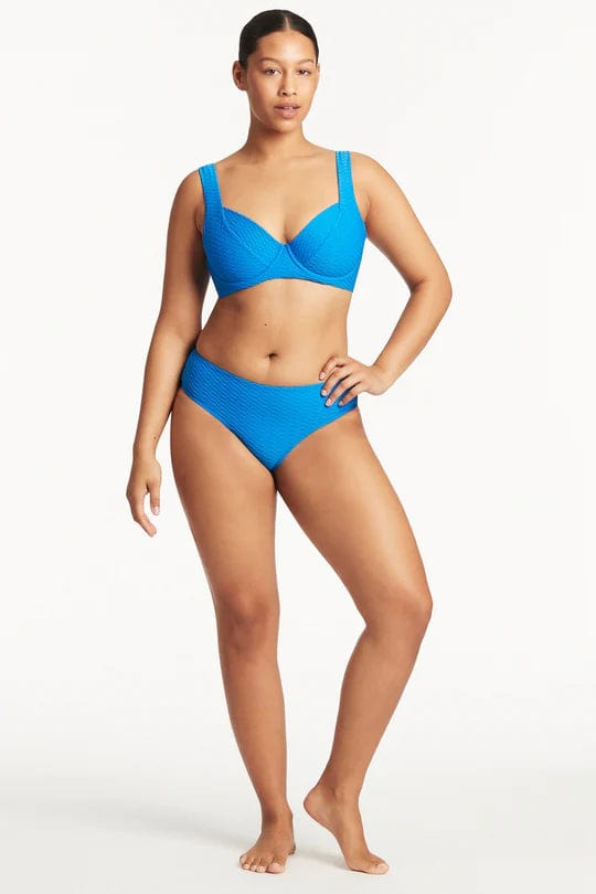 Honeycomb Mid Bikini Bottom - Capri - Sea Level - Splash Swimwear  - Aug23, bikini bottoms, Sea Level, Womens - Splash Swimwear 