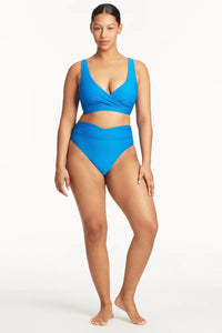 Honeycomb Cross Front Multifit Bikini Top - Capri - Sea Level - Splash Swimwear  - Aug23, Bikini Tops, Sea Level, Womens - Splash Swimwear 