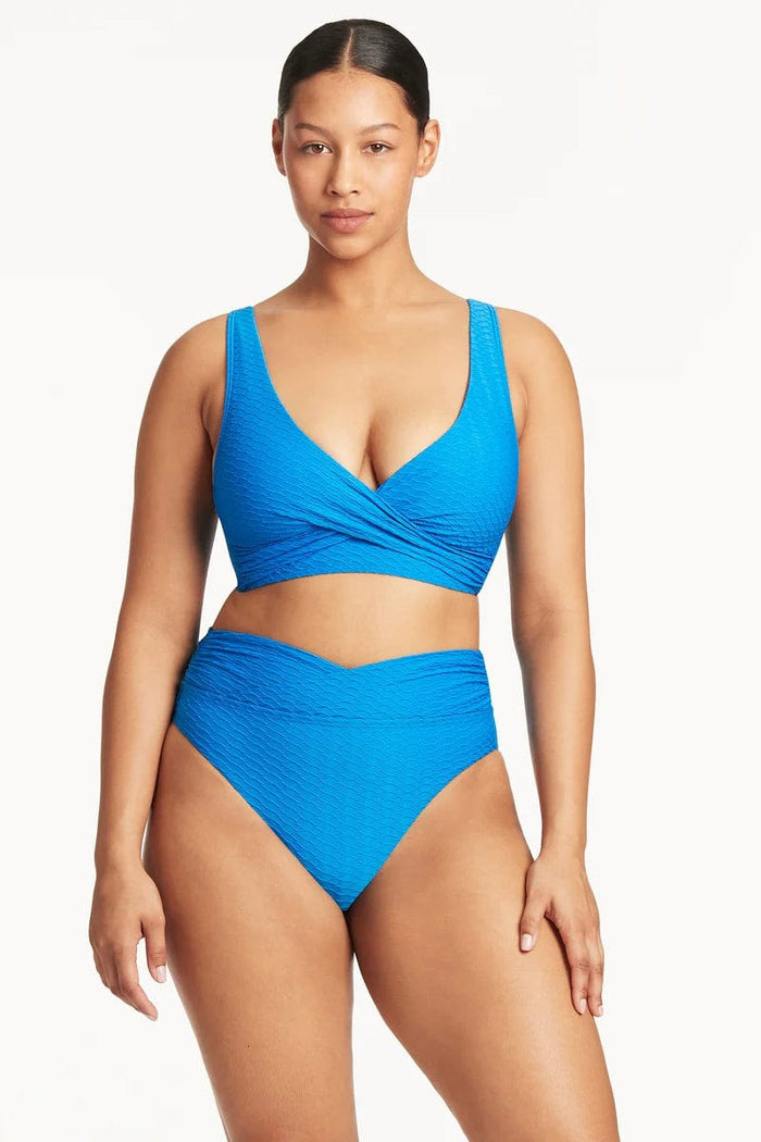 Honeycomb Cross Front Multifit Bikini Top - Capri - Sea Level - Splash Swimwear  - Aug23, Bikini Tops, new arrivals, new swim, Sea Level - Splash Swimwear 