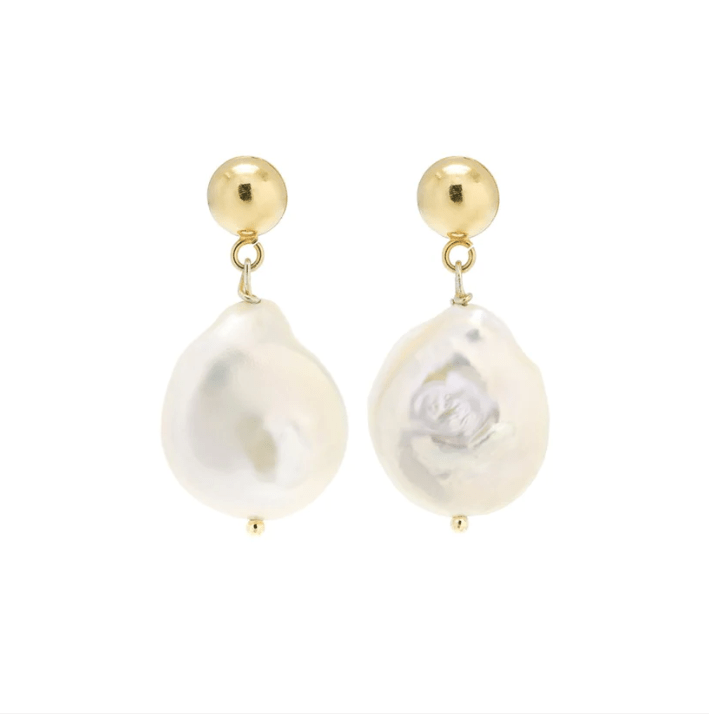 Pearl Drop Earrings - Gold - Jewel Citizen - Splash Swimwear  - earrings, Jewel Citizen, jewellery, May23, Womens - Splash Swimwear 