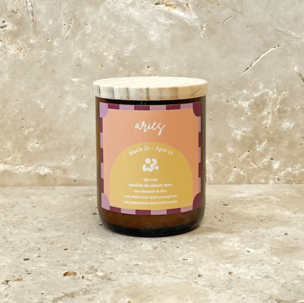 Zodiac Colour Candle - Aries - The Commonfolk - Splash Swimwear  - Aug23, candles, gifting, health & beauty, new arrivals, the commonfolk - Splash Swimwear 