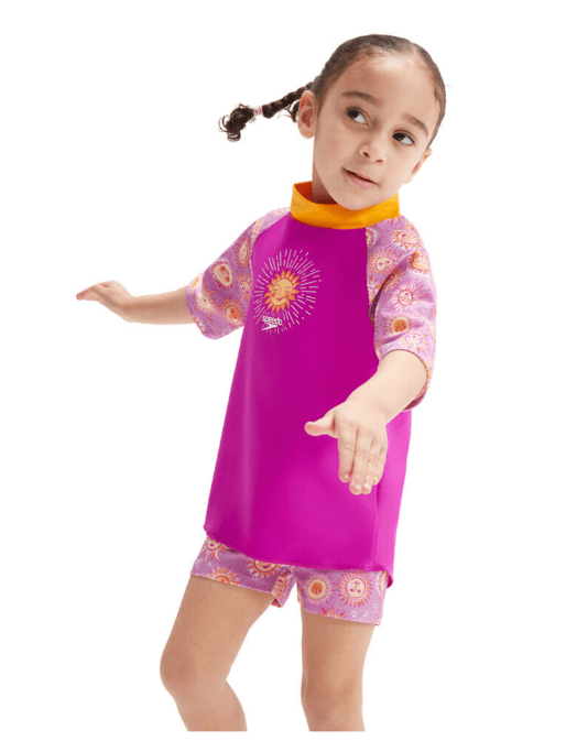Toddler Girls Short Sleeve Printed Rash Top Set - Speedo - Splash Swimwear  - girls 00-7, new arrivals, new swim, Oct22, speedo - Splash Swimwear 