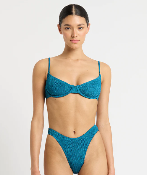 Fine Lines Twist High Waisted Bikini Bottom - Papaya – JETS Australia