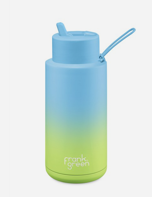 Ceramic Reusable Bottle Gradient 1L - Sky Blue/ Pistachio Green - Frank Green - Splash Swimwear  - accessories, Frank Green, Jan24, Womens - Splash Swimwear 