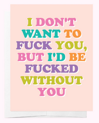Don't Want You Greeting Card - Bad on Paper - Splash Swimwear  - Bad on Paper, gift card, Mar24 - Splash Swimwear 