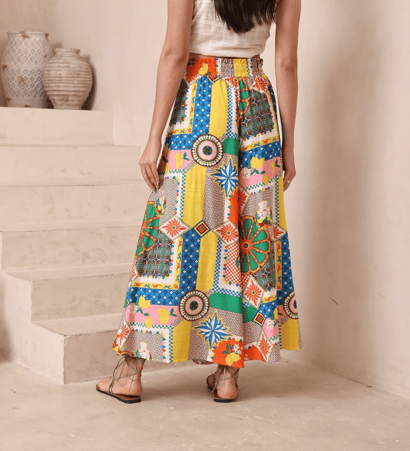 Venice Wide Leg Pants - Multi Print