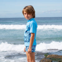 Boys Vintage Surf Short Sleeve Rashvest - Vintage Blue - Salty Ink - Splash Swimwear  - boys 0-7, boys 8-14, Jul23, new arrivals, new boys, new swim, salty ink - Splash Swimwear 