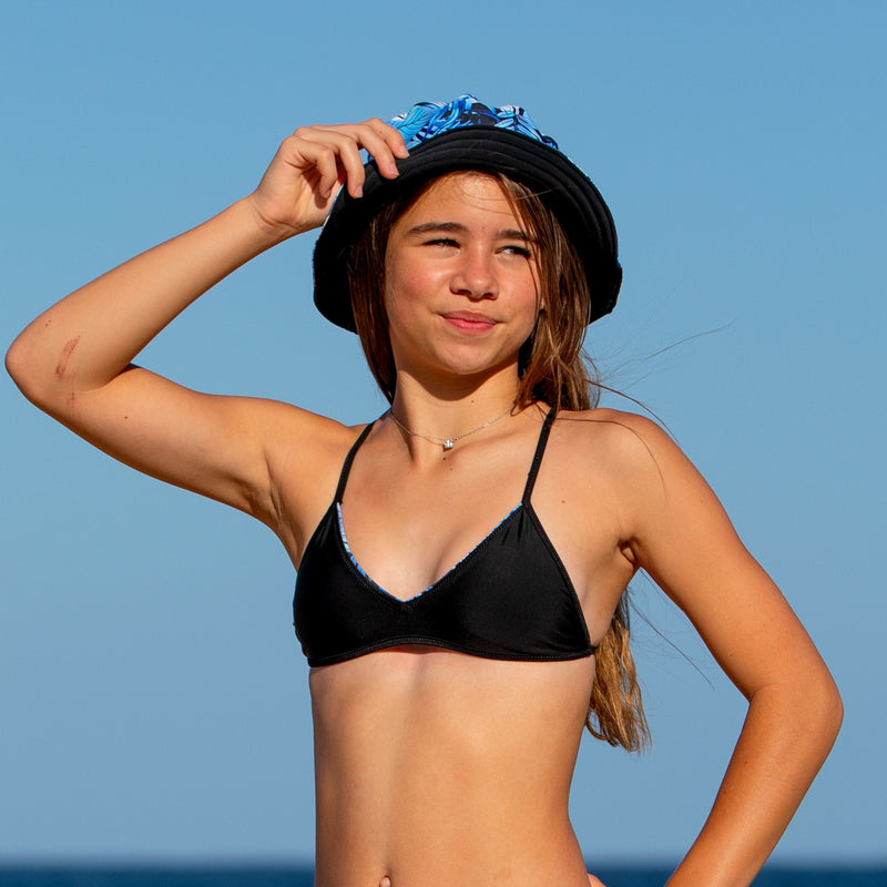 Girls Coral Coast Bucket Hat - Coral Blue - Salty Ink - Splash Swimwear  - Girls swimwear, June22, Kids, Kids Hats, new accessories, new arrivals, new kids, new swim, salty ink - Splash Swimwear 