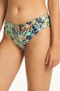 Wildflower Mid Bikini Pant - Sea Level - Splash Swimwear  - bikini bottoms, Nov 23, sea level, Womens - Splash Swimwear 