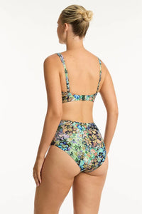 Wildflower High Waist Gathered Side Pant - Sea Level - Splash Swimwear  - bikini bottoms, Nov 23, sea level, Womens - Splash Swimwear 