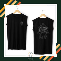 Alma Crocodile NT Black Singlet Splash Swimwear Mens Singlet