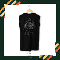 Alma Crocodile NT Black Singlet Splash Swimwear Mens Singlet