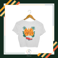 Alma T-shirt Darwin Kombi Grey Crop Top