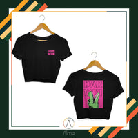 Alma T-shirt Jumping Crocodile Black Crop Top