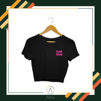 Alma T-shirt Jumping Crocodile Black Crop Top