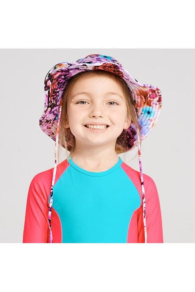 Aqua Blu Girls Peoni Lycra Hat Splash Swimwear