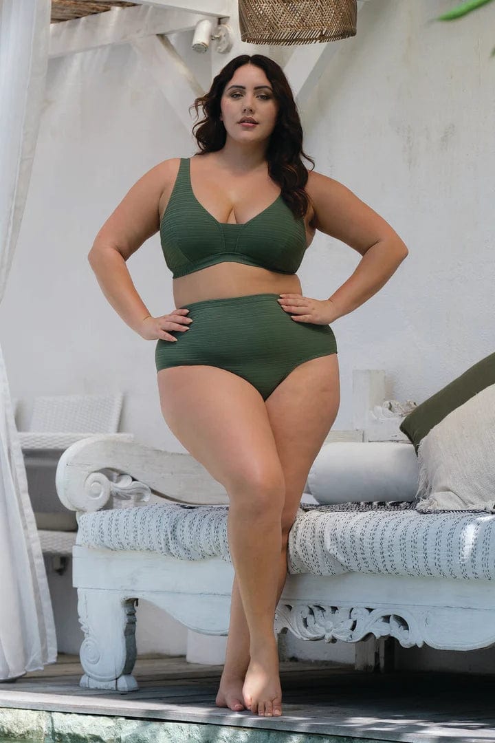 Artesands Aria Renoir High Waist Bikini Bottom - Olive Artesands Aria Renoir High Waist Bikini Bottom - Olive Splash Swimwear Bikini Bottoms