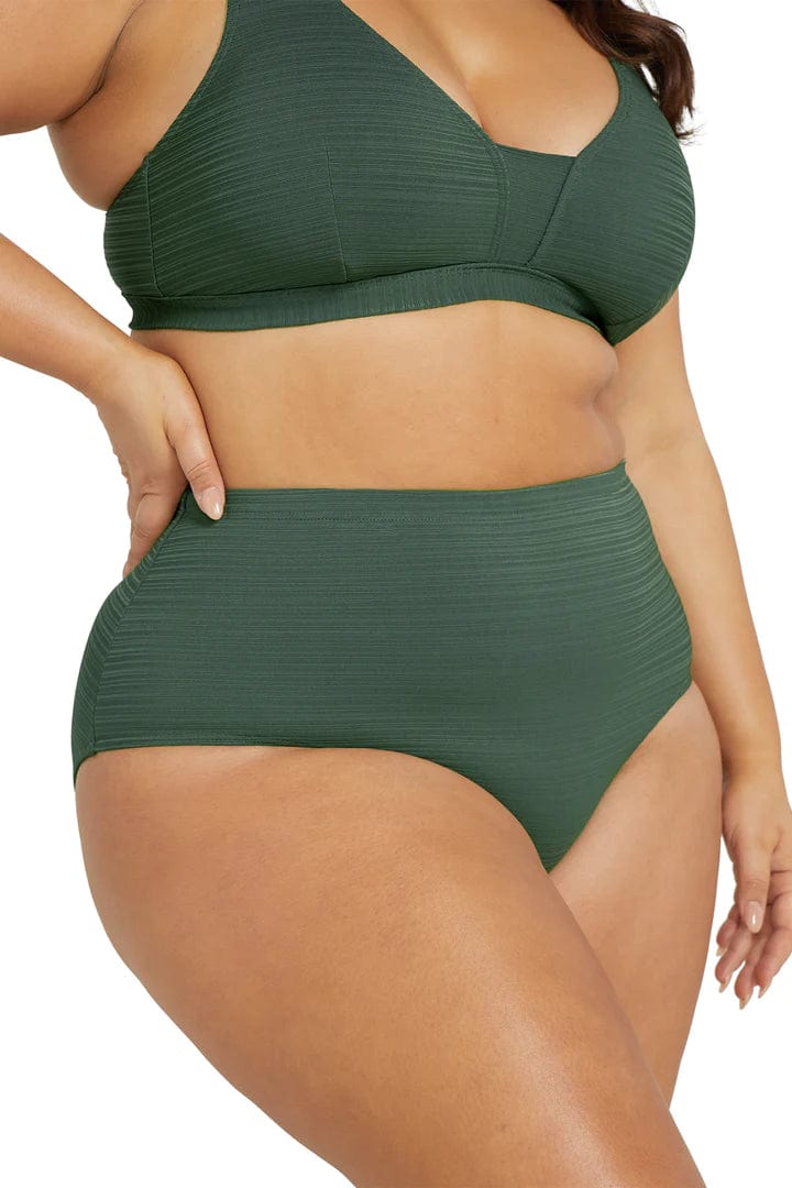 Artesands Bikini Bottoms Aria Renoir High Waist Bikini Bottom - Olive Artesands Aria Renoir High Waist Bikini Bottom - Olive