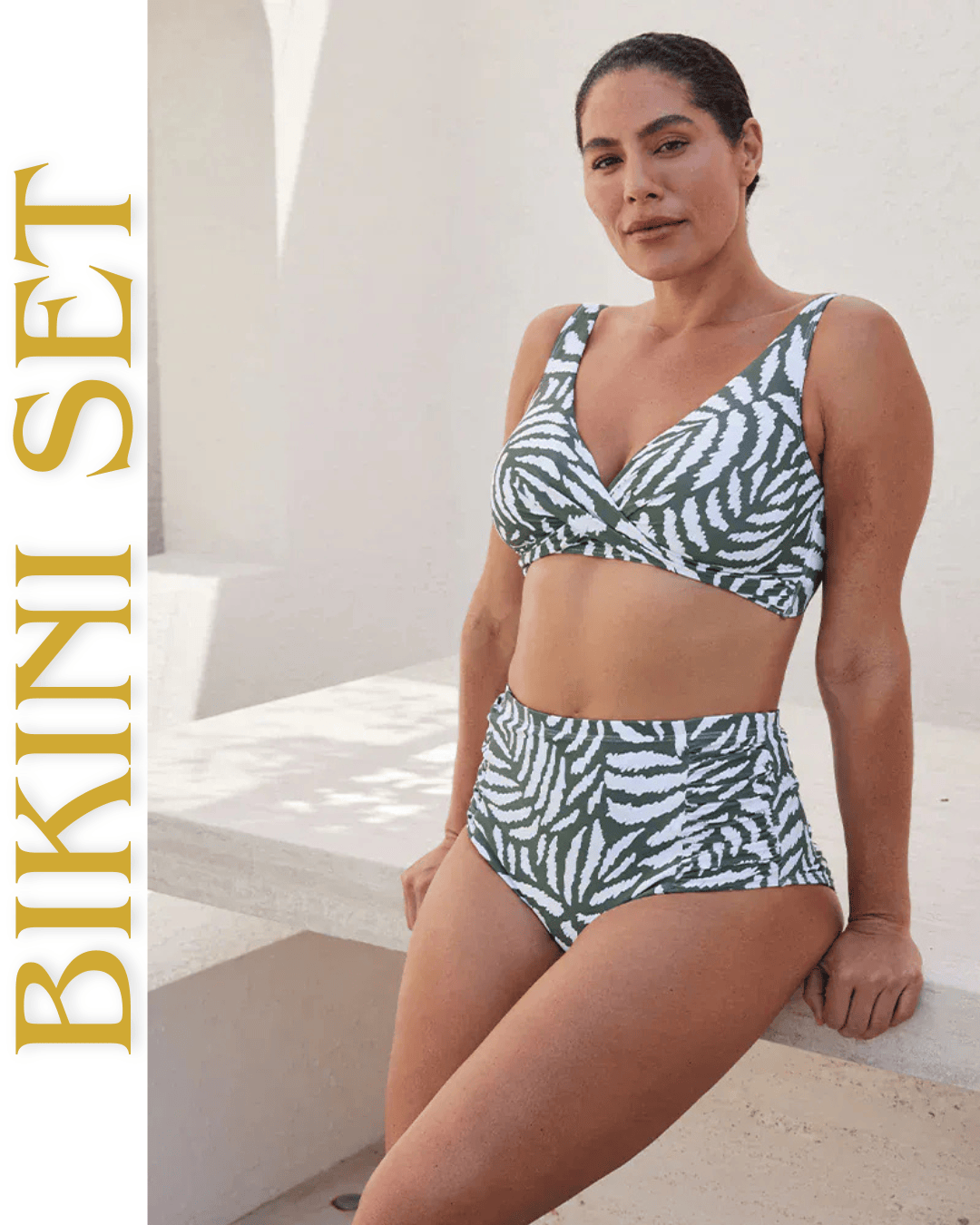 Artesands Artesands Alabastron Delacroix Cross Over Bikini Top & Botticelli High Waist Pant Bikini Set - Olive AT3711AT Artesands Alabastron Delacroix Cross Over Bikini Top - Olive Splash Swimwear Bikini Set AU14/US10 9347760767882