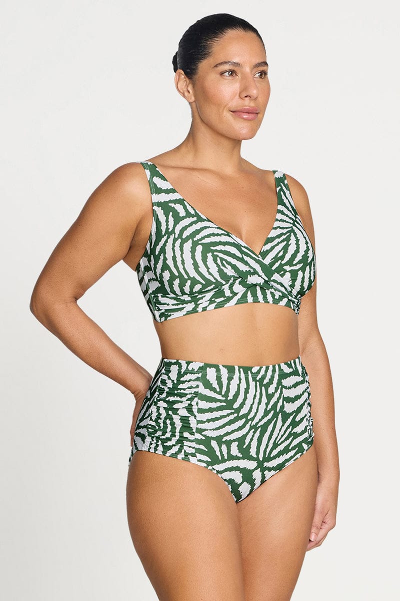 Artesands Artesands Alabastron Delacroix Cross Over Bikini Top - Olive AT3711AT-OLIVE-AU10US6 Artesands Alabastron Delacroix Cross Over Bikini Top Olive Splash Swimwear Bikini Tops AU10/US6