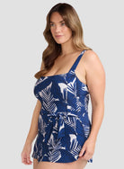 Artesands Artesands Lanthera Corbet Square Neck DD/E Underwire Swimdress - Navy Peony Artesands Lanthera Corbet Square Neck DD/E Underwire Swimdress - Navy Peony Splash Swimwear Swim Dress