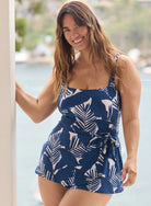 Artesands Artesands Lanthera Corbet Square Neck DD/E Underwire Swimdress - Navy Peony Artesands Lanthera Corbet Square Neck DD/E Underwire Swimdress - Navy Peony Splash Swimwear Swim Dress