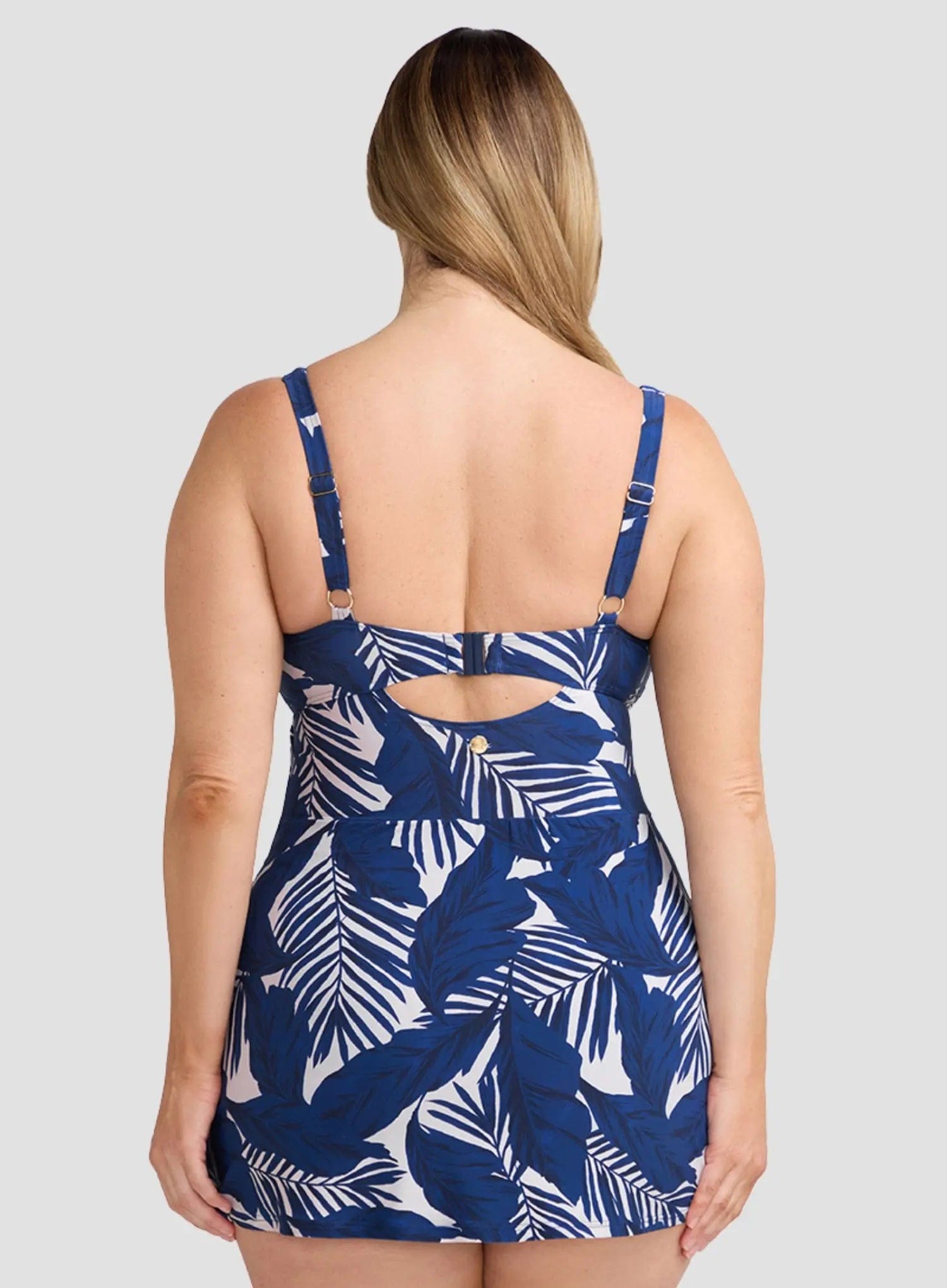 Artesands Artesands Lanthera Corbet Square Neck DD/E Underwire Swimdress - Navy Peony Artesands Lanthera Corbet Square Neck DD/E Underwire Swimdress - Navy Peony Splash Swimwear Swim Dress