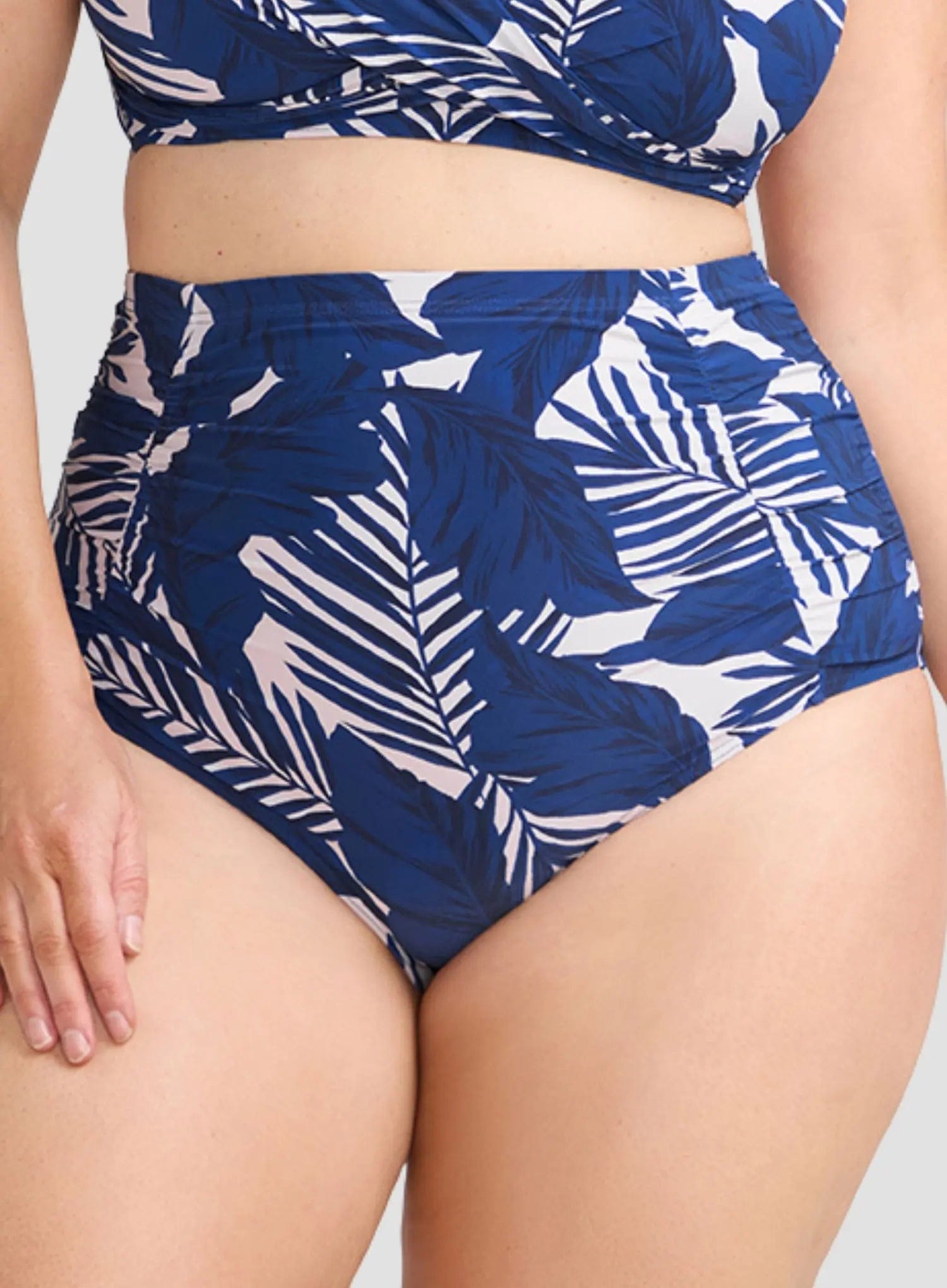 Artesands Artesands Lanthera Raphael High Waist Ruched Swim Pant - Navy Peony Artesands Lanthera Raphael High Waist Ruched Swim Pant - Navy Peony Splash Swimwear Bikini Bottoms