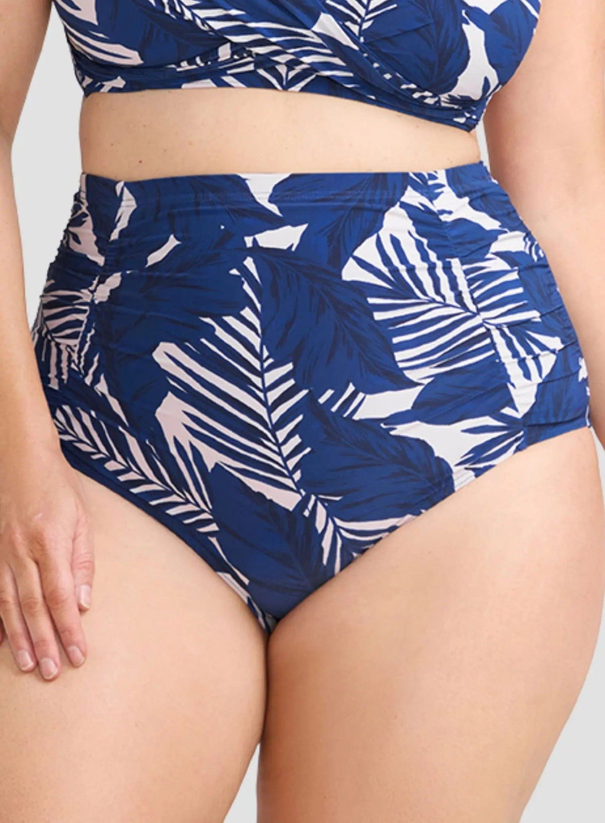 Artesands Artesands Lanthera Raphael High Waist Ruched Swim Pant - Navy Peony Artesands Lanthera Raphael High Waist Ruched Swim Pant - Navy Peony Splash Swimwear Bikini Bottoms