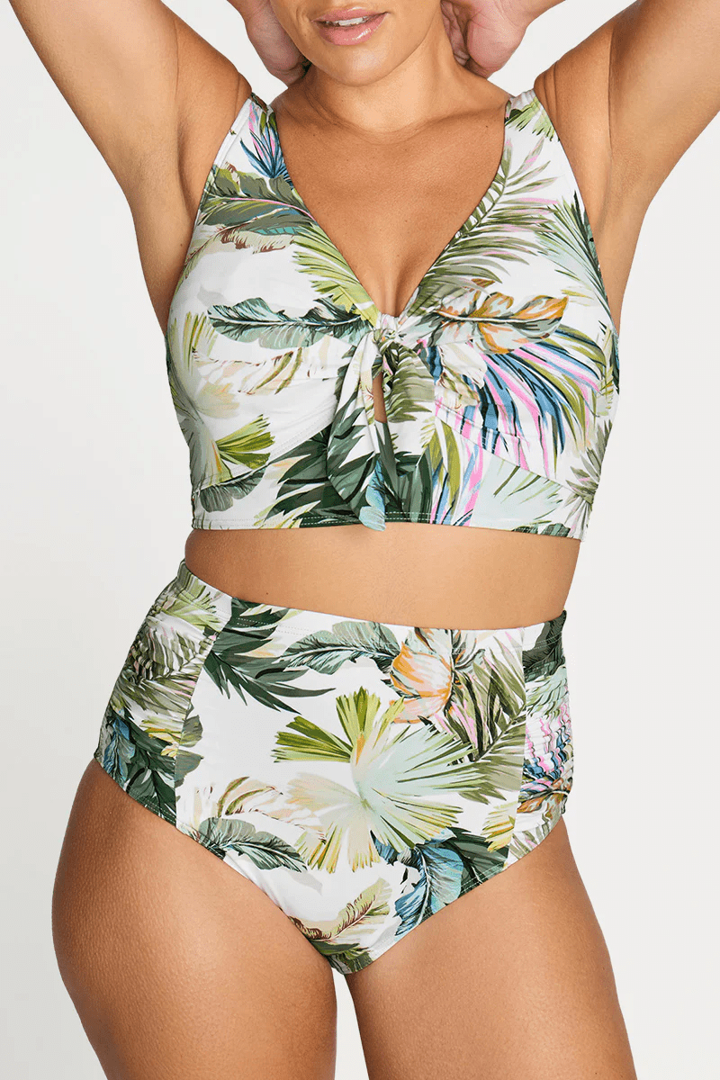 Artesands Artesands Lushara Cezanne D/DD Underwire Midriff Top & Botticelli High Waist Swim Pant Bikini Set - White AT3772LS+AT4705LS-14 Artesands Lushara Cezanne D/DD Underwire Midriff Top & Botticelli High Waist Swim Pant Bikini Set - White Splash Swimwear Bikini Set 14 35507691034905