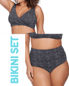 Artesands Artesands Zig Zag Delacroix Bikini Top & Ruched Side High Waist Pant Bikini Set Artesands Zig Zag Delacroix Bikini Top & Ruched Side High Waist Splash Swimwear Bikini Set 16 / Black 1000026265