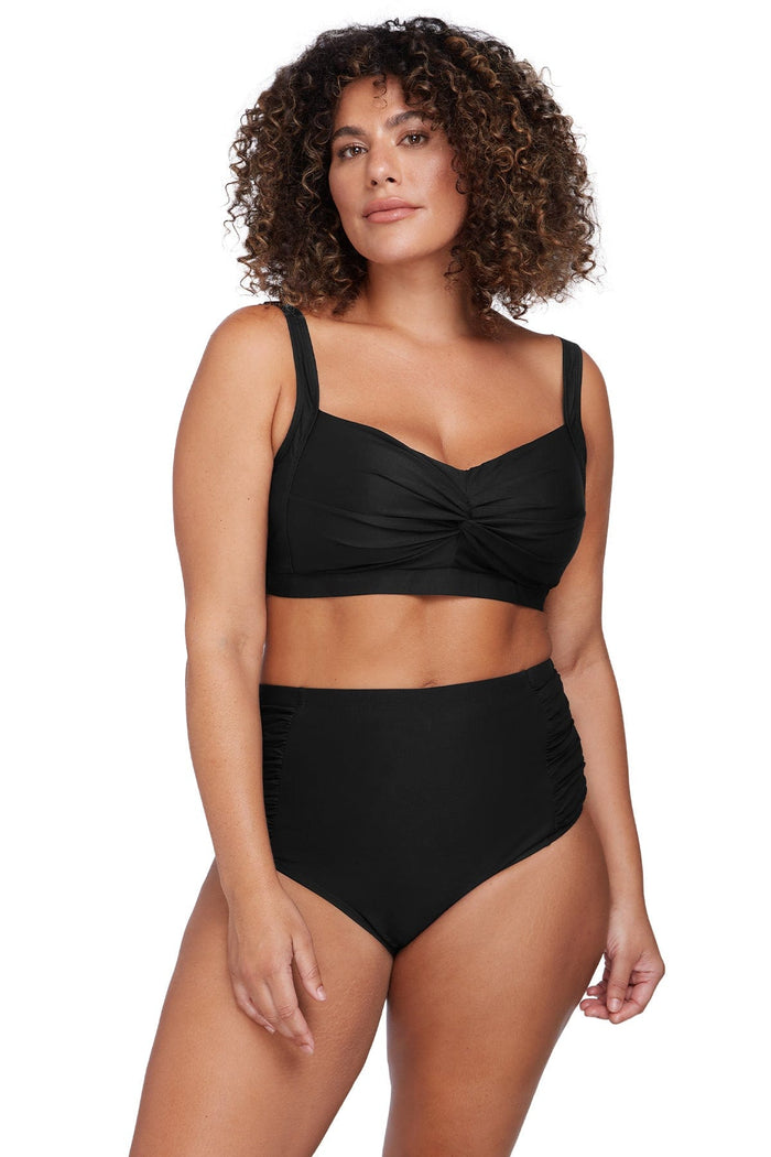 Recycled Hues Botticelli High Waist Swim Pant - Black - Artesands - Splash Swimwear  - artesands, bikini bottoms, Mar22, plus size, Womens, womens swim - Splash Swimwear 