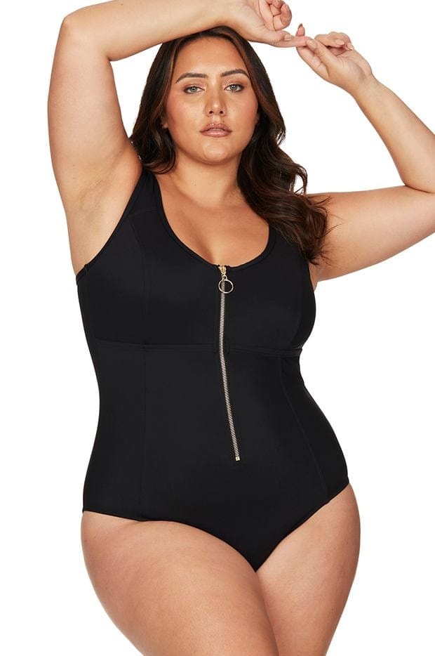 Sculpt Fuseli One Piece - Black - Artesands - Splash Swimwear  - artesands, d-g, May22, One Pieces, plus size, Womens - Splash Swimwear 