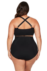 Artesands Sculpt Michaelangelo Extra High Waisted Swim Pant - Black Splash Swimwear Bikini Bottoms