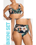 Artesands Set Artesands Into The Saltu Delacroix Cross Over Bikini Top & Botticelli High Waist Swim Pant Bikini Set -Navy Artesands Into The Saltu Delacroix Cross Over Bikini Top & Splash Swimwear Bikini Set