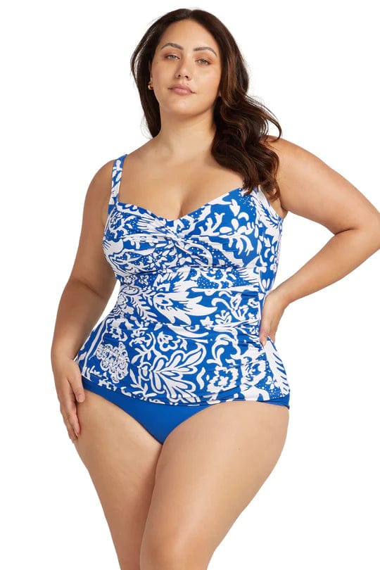 Artesands Sistine Botticelli High Waisted Pant - Azure Blue Splash Swimwear Bikini Bottoms