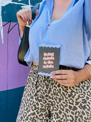 Bad on Paper Being delulu is the solulu - Just Because Card Being delulu is the solulu - Just Because Card Splash Swimwear Accessories