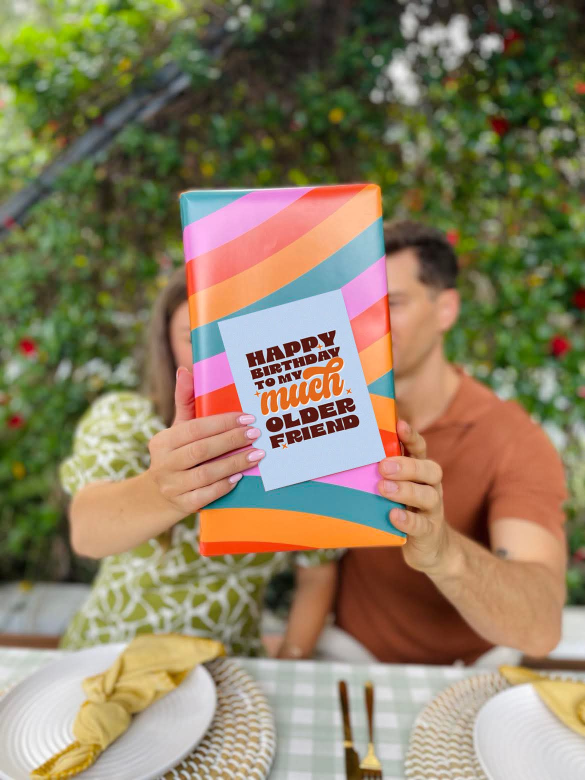 Bad on Paper Happy Birthday To My Much Older Friend - Greeting Card Happy Birthday To My Much Older Friend - Greeting Card Splash Swimwear Accessories BDGC015