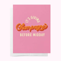 Bad on Paper It's Giving Champagne Before Midday Greeting Card Splash Swimwear Accessories CGC012