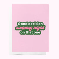 Bad on Paper Swiping right - Pink Wedding Greeting Card Swiping right - Pink Wedding Greeting Card Splash Swimwear Accessories MGC004