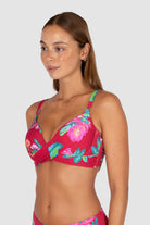 Baku Baku Cala Luna C/DD Bra & Mid Pant Bikini Set - Raspberry BRA100CLA+PANT632CLA-RSP-12 Baku Cala Luna C/DD Bra & Mid Pant Bikini Set - Raspberry Splash Swimwear Bikini Set 12 38798071038809