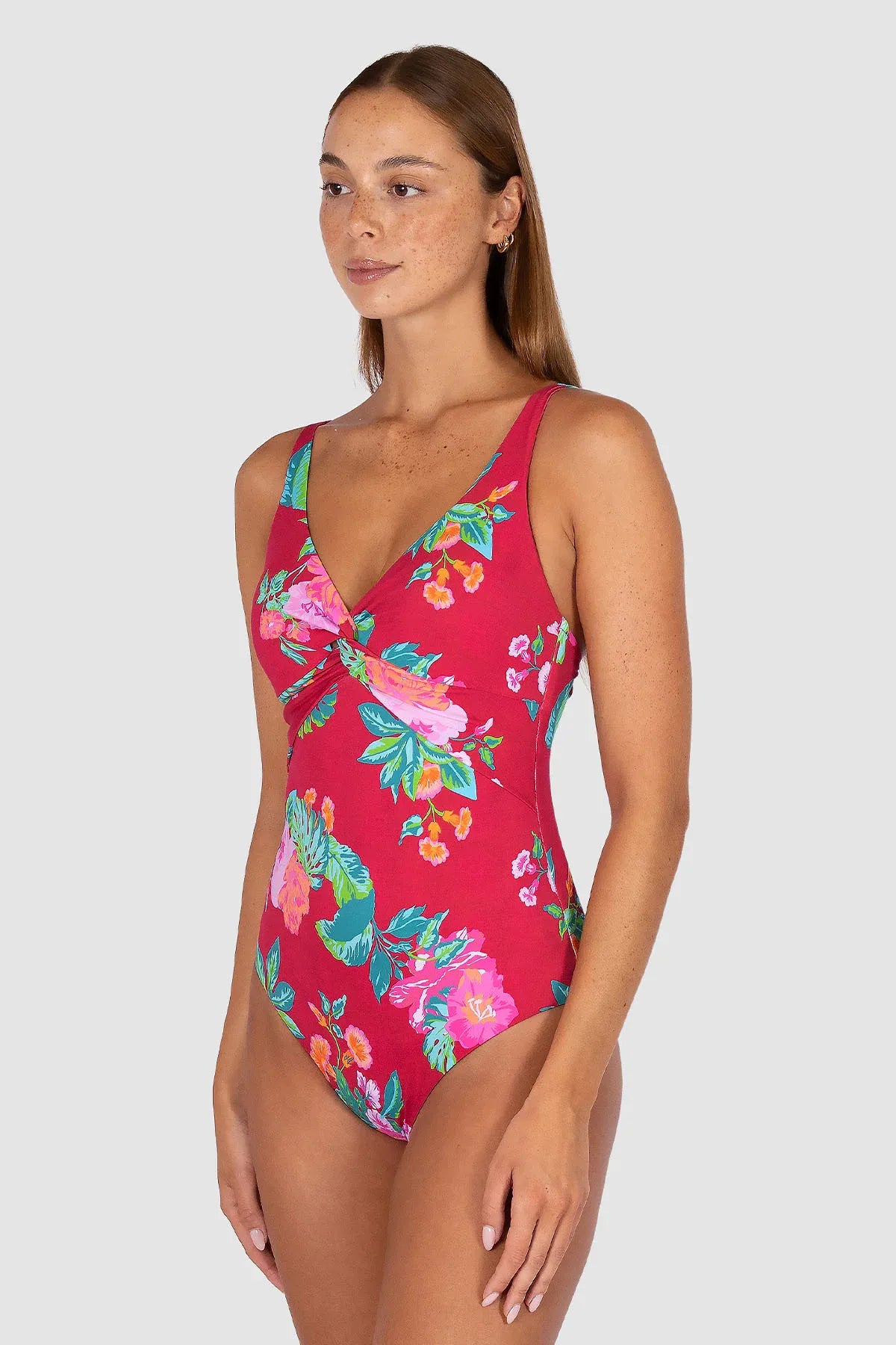 Baku Baku Cala Luna C/DD Twist One Piece - Raspberry Cala Luna C.dd Twist Op | Baku Splash Swimwear One Pieces