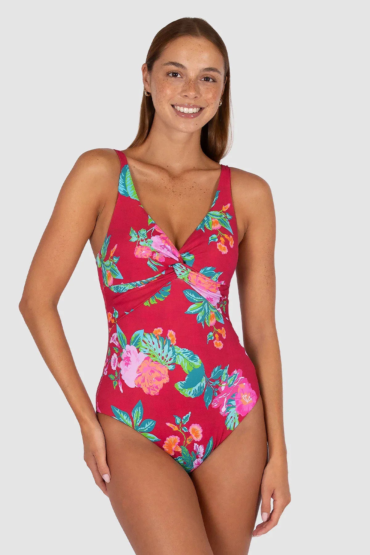 Baku Baku Cala Luna C/DD Twist One Piece - Raspberry Cala Luna C.dd Twist Op | Baku Splash Swimwear One Pieces