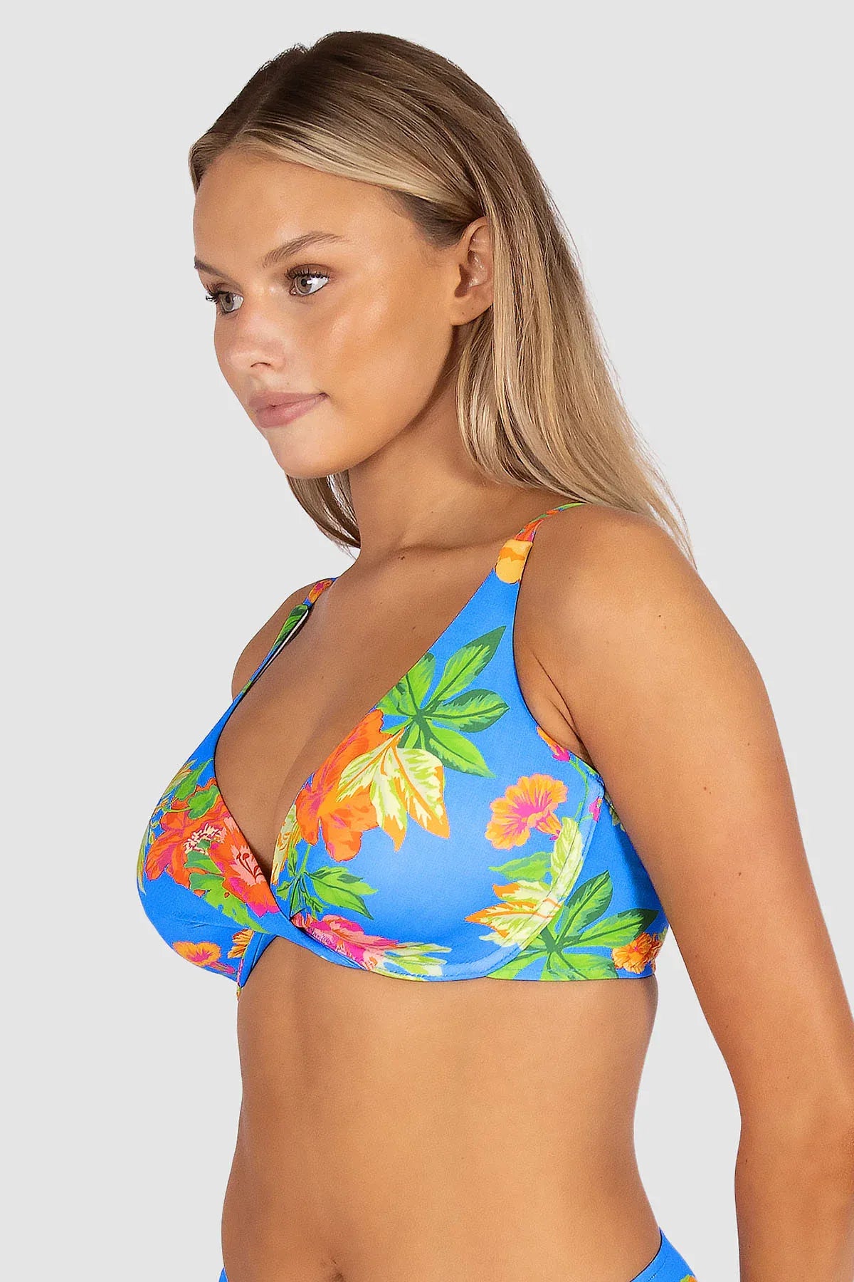 Baku Baku Cala Luna F Cup Wrap Bikini Bra Top - Raspberry Cala Luna F Cup Tri | Baku Splash Swimwear Bikini Tops