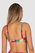 Baku Baku Cala Luna F Cup Wrap Bra & Mid Pant Bikini Set - Raspberry Baku Cala Luna F Cup Wrap Bra & Mid Pant Bikini Set - Raspberry Splash Swimwear Bikini Set