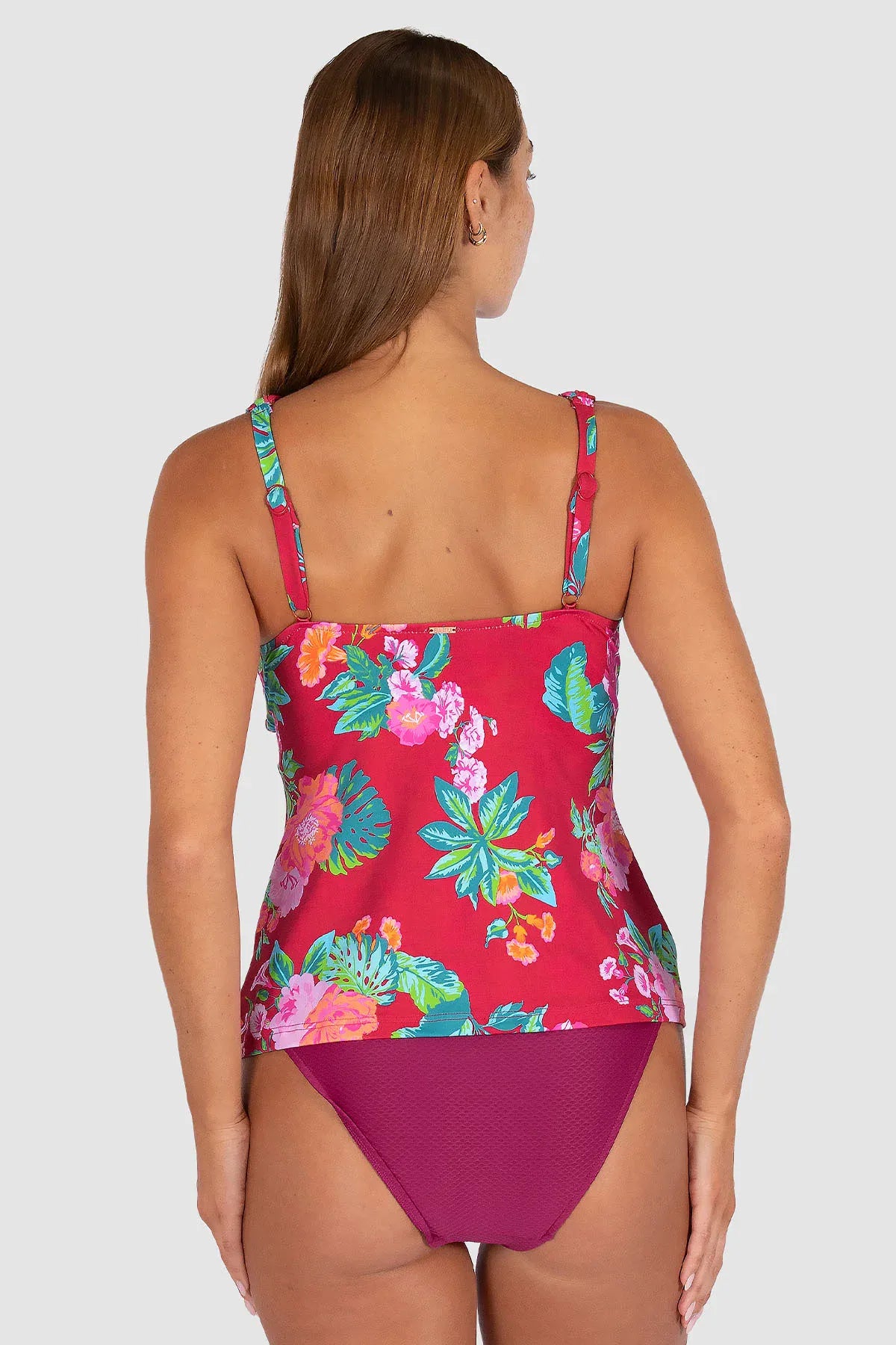 Baku Baku Cala Luna Longline Singlet - Raspberry Cala Luna Lline Singlet | Baku Splash Swimwear Tankini Tops