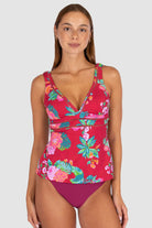 Baku Baku Cala Luna Longline Singlet - Raspberry Cala Luna Lline Singlet | Baku Splash Swimwear Tankini Tops