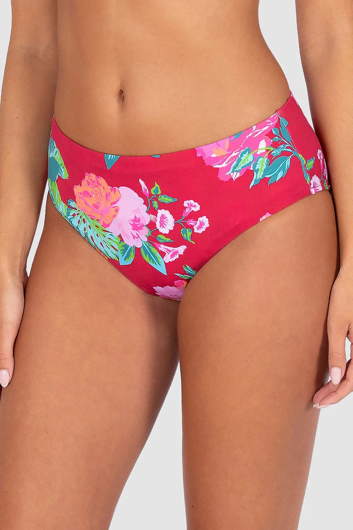 Baku Baku Cala Luna Mid Pant PANT632CLA-RSP-10 Cala Luna Mid Pant | Baku Splash Swimwear Bikini Bottoms Raspberry / 10 9361355131001