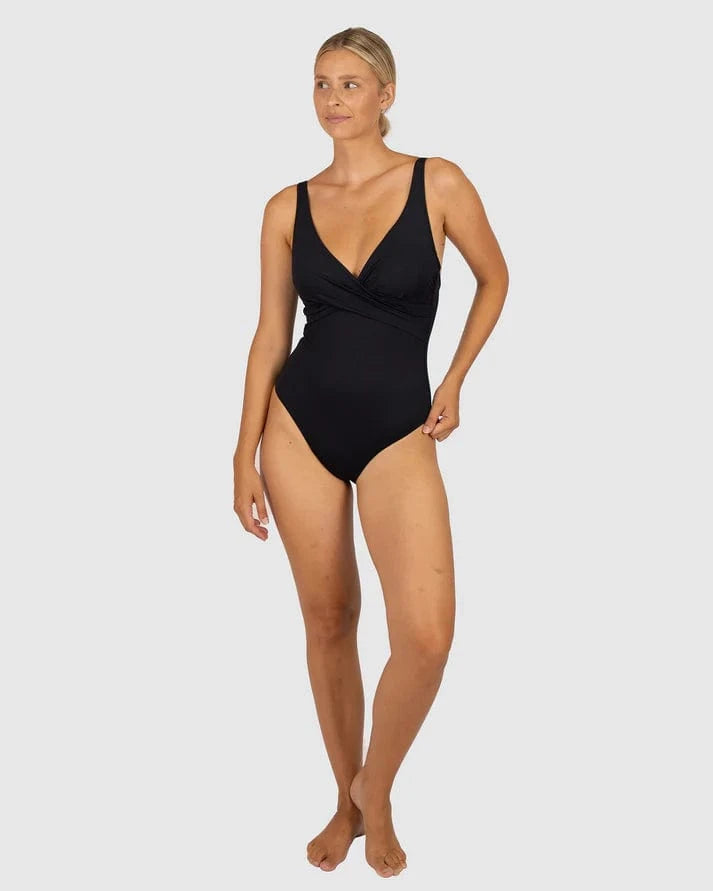 Baku Baku Chloro D-E Cup Wrap One Piece Swimsuit -Black Baku Chloro D-E Cup Wrap One Piece Swimsuit -Black Splash Swimwear One Pieces
