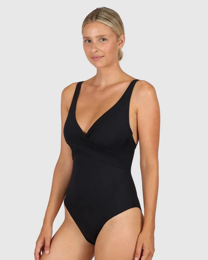 Baku Baku Chloro D-E Cup Wrap One Piece Swimsuit -Black Baku Chloro D-E Cup Wrap One Piece Swimsuit -Black Splash Swimwear One Pieces